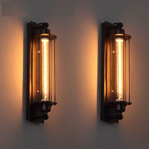 Modern Industrial Style Design Black Iron Wall Lamp American Loft Paint Restaurant Decoration Led E27 Light Tube Light 220v246s