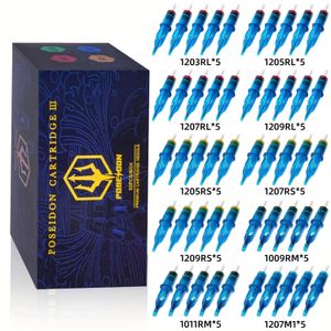 Poseidon 50pcs Igła mieszana profesjonalna tatuaż igły z tatuażu z membraną kasety bezpieczeństwa jednorazowe igła tatuażu 240306