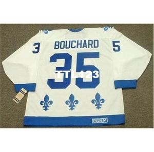 740 35 Dan Bouchard Quebec Nordiques 1984 CCM Vintage Home Away Home Hockey Jersey lub Custom Dowolne nazwisko lub numer Retro Jersey6364243