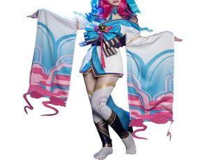 Uwowo ahri lol cosplay traje espírito flor liga das lendas cosplay roupas trajes de jogo de halloween g09255741997