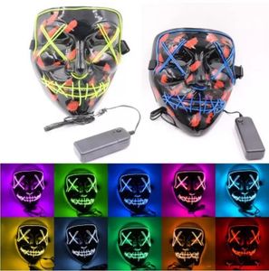 Ny Halloween Mask Led Light Up Funny Masks The Purge Election Year Great Festival Cosplay Costume Supplies Party Mask