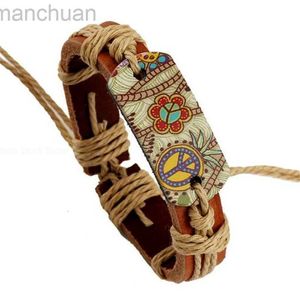 Bangle Hot Bohemia jewelry cow Leather Bracelet Bangles for Women Male Colorful Space Flower Men Charms Handmade Friendship Bracelets ldd240312