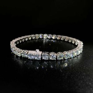 Bracciale a catena da tennis con diamante naturale coltivato in laboratorio in oro Moissanite personalizzato 3 mm 4 mm 5 mm S Sier 9K 10K 14K