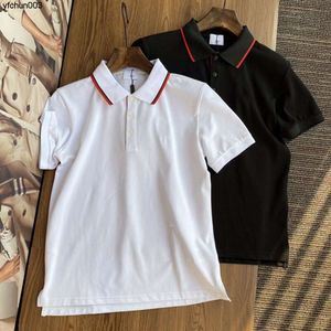 Herren-Poloshirts, klassische Buchstaben-Stickerei, Streifenmuster, modische Tops, Herren-Poloshirts, hochwertige, individuelle, lässige, kurze Ärmel, M-3XL