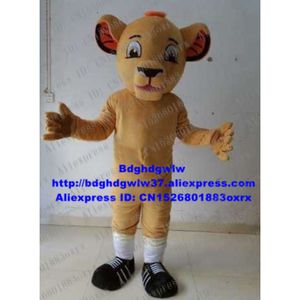 Mascot Costumes Brown Simba Lion Mascot Costume Adult Cartoon Character Outfit Suit Festivals and Holidays Client THANK YOU Party Zx2395