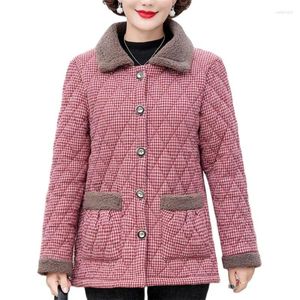 Casacos de Trench das Mulheres Outono Inverno Jaqueta de Algodão Mulheres 2024 Moda Solta Lazer Casaco Lambswool Turndown Collar Single-Breasted Outerwear