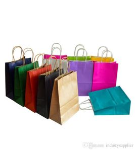 Shopping Bags Kraft Paper Multifunction High Quality soft color with handles Festival Gift Packaging Bag 21x15x8cm 164 K28267388