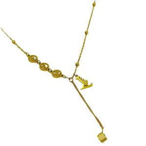 Lyxdesigner smycken hänge halsband bröllop party armband smyckekedja märke enkla bokstav kvinnor ornament guld halsband