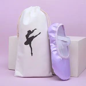 Sacos de armazenamento 15/30cm Ballet Shoes Bag Grande Capacidade Dupla Cordão Portátil Organizador de Sapato de Dança