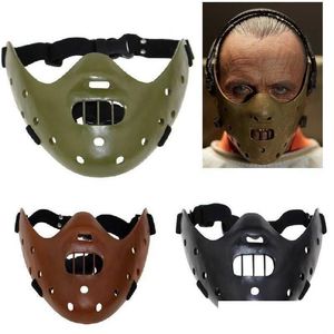 Maschere per feste Hannibal Horror Spaventoso Resina Lecter Il silenzio degli agnelli Masquerade Cosplay Maschera di Halloween 3 colori Q0806285X Drop Delive Dhgrh