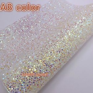 nave Foglio autoadesivo con strass in resina di cristallo o fissaggio su tessuto con decorazioni in strass, rotolo di rete per matrimonio 24/40 cm Strass B1973