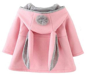 Cysincos Baby Girls Coat冬の春の赤ちゃんの女の子プリンセスジャケットウサギ耳パーカーカジュアルアウターウェアガール幼児服Y205805266