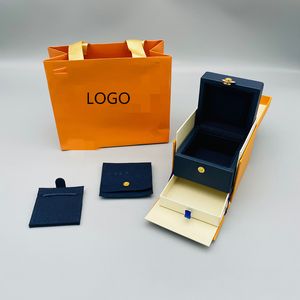 Designer Jewelry Boxes Fashion Orange Pull-out Universal Set Ring Case With Fashion Letter Jewelry Display Packaging Gift Box