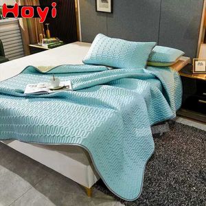 Other Bedding Supplies Latex Pad Mat Summer Cool Bed Sheet Solid Color Sleeping Mat Soft Double King Bedding Set with case Coolling Bed Sheets