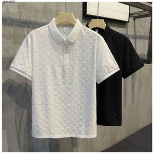 Designer mode topp affärskläder broderad krage detaljer kort ärm polo skjorta herr tee m-4xl