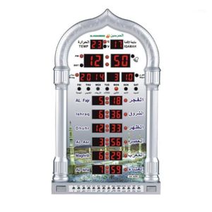 Mesquita azan calendário muçulmano oração relógio de parede alarme display lcd digital relógio de parede decoração para casa quartzo agulha ampulheta1183g