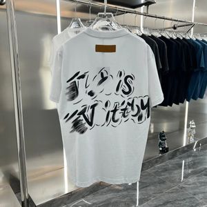 24SS Tasarımcı Marka Tees Tişörtler En Kaliteli Saf Pamuk Kısa Kollu Gömlek Basit Mektup Baskılı Yaz Gündelik Erkek Giyim Beden S-XXL
