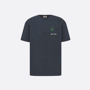 DUYOU MENS COUTURE Rahatlamış T-Shirt Marka Giyim Kadınları Yaz Tişörtlü Nakış Logosu Yalnız Pamuk Forması Yüksek Kalite Üstleri 7212