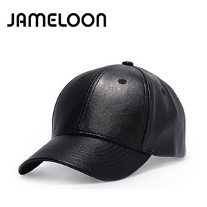 JAMELOON Nova moda de alta qualidade de couro falso PU Cap verão casual snapback bonés de beisebol para homens mulheres chapéu liso whole210J