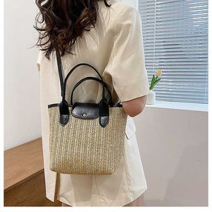 Bolsas de praia Bolsa feminina grama tecido crossbody bolsa portátil primavera verão praia turismo