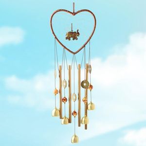 1PC Serce Elephant Catcher Metal Wind Chime Tube Bell wisiorek domowy ogród dekoracja ogrodu wiszące ozdoby rękodzieło249h