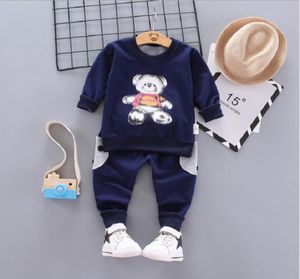 Primavera Autumn Futes Novos Kids Childrens Clothing Set Cotton Cartoon Little Bear 2pcs Casual meninas meninos esportes Sport67775953