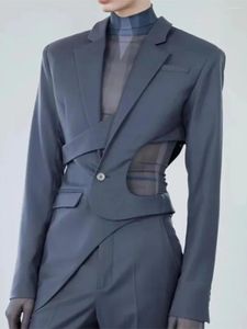 Kurtki damskie Modphy spersonalizowane i szczupły asymetryczny garnitur dla mężczyzn duży rozmiar swobodny składanie pustej kurtki dekoracyjnej 2024