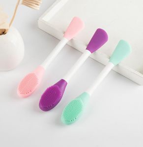 Pennello per maschera per il viso in silicone doppio lato Applicatore per il viso Detergente per pori Cura della pelle Spazzole per massaggio Strumento di bellezza cosmetica5684728