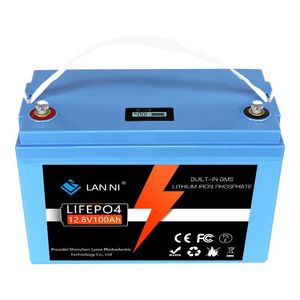 Batterie per veicoli elettrici La batteria Lifepo4 12V100Ah ha un display Bms integrato Sn che viene utilizzato per l'inverter del carrello elevatore del carrello da golf Camperva Otjhz