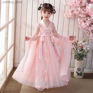 Girl's Dresses 3-10-12 Christmas Dress For Girls Kids Embroidery Gown Dresses Chinese Folk Children Hanfu Party Princess Costumes Fairy Cosplay L24031