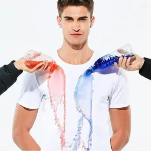 Men's T Shirts Anti-fouling T-Shirt Unisex Hydrophobic Waterproof Dirt Proof Tops Stain Resistant Fabric Fast-dried Tees