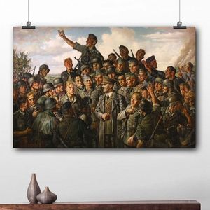 第二次世界大戦の絵画ウォールアートヴィンテージポスターキャンバスリビングルームの装飾用LJ201130207V