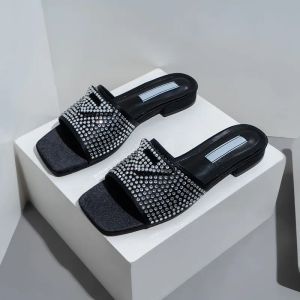 مصمم Slipon Sandals Slides Women Slippers Sliper Slide Ladies Beach Sexy chunky Heels Classic P Sandal Heel Slipper Shoes