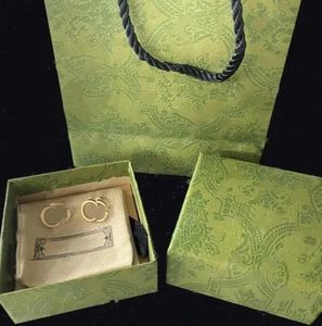 Luxus Gold Ohrstecker Designer für Frauen Creolen Ohrstecker Buchstaben Ohrringe Schmuck mit Box Set Valentinstag Geschenk Verlobung