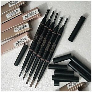 Ögonbrynsförstärkare Makeup Dubbel Pencil Crayon Ebony Soft Brown Dark Medium Chocolate Drop Delivery Health Beauty Eyes Dhqvo