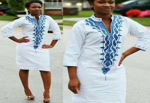 HD Dashiki Embroidery Dresses Stand Stand Stand Lomen Clotes African Dress for Summer Dress Soft Material