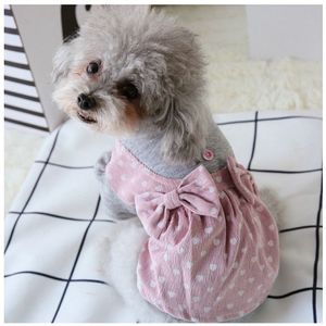 Büyük Bows Prenses Köpek Giysileri Chihuahua Kış Sonbahar Sonbahar Aşk Evcil Hayvan Elbiseleri XS S XXL Küçük Orta Hayvan Kedi Giyim Malzemeleri2307