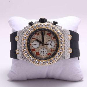 Latt black rubber strap natural hip hop diamond watch for men with enhanced vvs clarity diamonds wore at any occasion