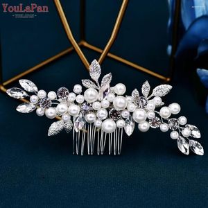 Headpieces TopQueen Wedding Pearls Hair Comb Bridal Beaded Headpiece Woman Dress Party Jewelry Accessories Bride Headwear HP596