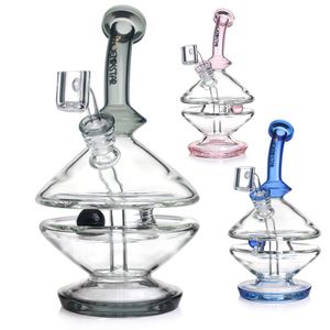 Phoenix 9'' Bong Vaso de vidro Shisha Bongs para fumar Cores misturadas Tubulações de água Dab Rigs com uma bola rotativa Bongos de água com Quartz Banger