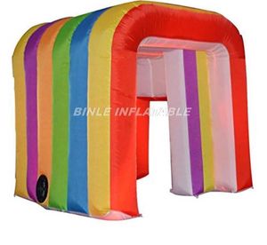 wholesale Portable rainbow color inflatable Photo booth photo studio backdrops photo shoot background LED cube booth for sale