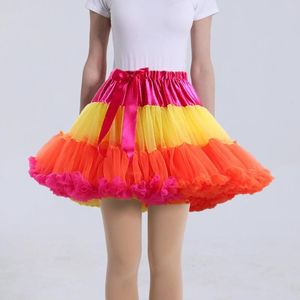 Saias Arco-íris Cor Saia Lace Up Bow Puffy Tutu Meio Corpos Mulheres Lolita Estilo Cintura Alta Moda A-Linha