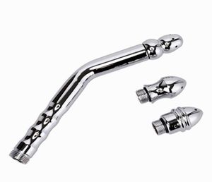 Newest Aluminum alloy Anal Plug Sex Toy Shower Enema Water Nozzle Metal 3 style Head Enema Vagina Anus Cleaning KitFaucet5711674