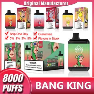 original Bang King 8000 puffs e cigarro descartável vape puff 8000 9k 650mah bateria recarregável 16ml prefi vs bang 8000 randm 7000 12k elf 5000 puff 9000 12000