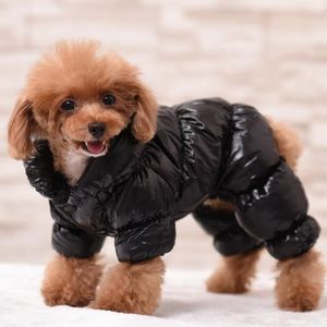 Cão de estimação vestuário engrossar brilhante windbreak jaqueta pet rosto hip-hop casaco outono inverno moda camisola colete roupas228s