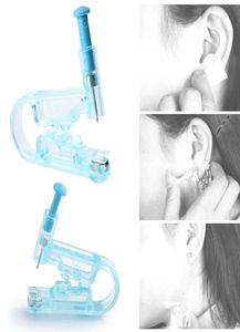 Smärtfritt engångsfrisk ASEPSIS EAR Piercing Gun Pierce Tool Blue Kit Ingen infektionsinflammation Studs 00811566236