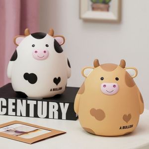 Cartoon Cute Cows Shaped Piggy Bank Money Box Stor sparbox Boxning Box For Coins For Notes Alcancia Birthday Christmas Gift 2261J