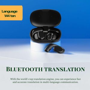 Cuffie per conduzione ossea senza fili binaurali Bluetooth con cancellazione del rumore Traduzione multilingue