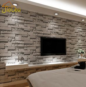Stacked Brick 3D Stone Wallpaper Modern Wallcovering PVC Roll Wallpaper Brick Wall Background Wallpaper Grey For Living Room1225697