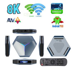 A95X F4 Android 11.0 TV Box Amlogic S905X4 RGB 라이트 TV 박스 4GB RAM 32GB 64GB 128GB ROM 2.4G 5G WIFI LAN BLUETOOTH 8K VEDIO 미디어 플레이어 세트 상단 상단 상자